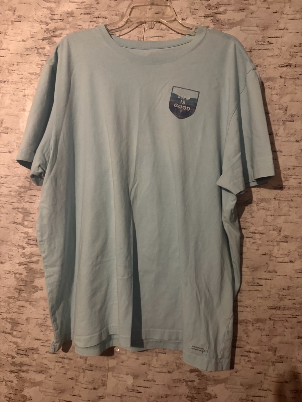 Life Is Good Men’s Pale Blue Short Sleeve Pocket Tee
